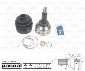 Купити G13003PC PASCAL ШРУС зовнішній Мазда 626 (2.0, 2.0 D), шліци:  26 зовн. 25 вн.