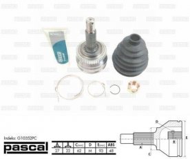 Купити G10352PC PASCAL ШРУС зовнішній Sportage (2.0 CRDi, 2.0 CRDi 4WD), шліци:  27 зовн. 26 вн. 48 зубців кільця ABS
