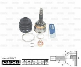 Купить G15004PC PASCAL ШРУС наружный Lancer 2.0 Diesel, шлицы:  25 нар. 23 вн.