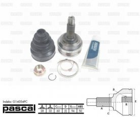 Купить G14054PC PASCAL ШРУС наружный Accord 2.0 Turbo DI, шлицы:  28 нар. 32 вн. 50 зубцов кольца ABS