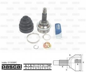 Купить G13038PC PASCAL ШРУС наружный Mazda 323 (1.8, 2.0), шлицы:  26 нар. 29 вн. 44 зубцов кольца ABS