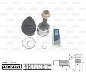 Купити G15052PC PASCAL ШРУС Спейс Стар (1.8 GDI, 1.8 MPI), шліци:  25 зовн. 23 вн. 43 зубців кільця ABS