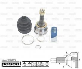 Купити G10539PC PASCAL ШРУС Hyundai, шліци:  25 зовн. 25 вн. 44 зубців кільця ABS