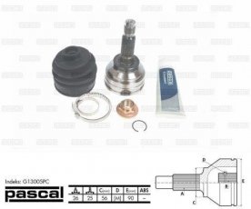 Купити G13005PC PASCAL ШРУС зовнішній Mazda 626 (1.6, 1.8, 2.0, 2.2), шліци:  26 зовн. 25 вн.