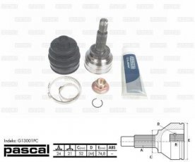 Купити G13001PC PASCAL ШРУС зовнішній Мазда 323 (1.3, 1.7), шліци:  24 зовн. 21 вн.
