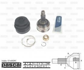 Купити G14002PC PASCAL ШРУС зовнішній Accord 1.6 L, шліци:  26 зовн. 30 вн.