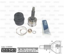 Купити G18009PC PASCAL ШРУС зовнішній Свіфт (1.0 i, 1.3), шліци:  23 зовн. 20 вн.