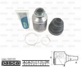 Купити G83015PC PASCAL ШРУС Mazda, шліци:  28, 33 зовн.