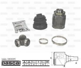 Купити G80303PC PASCAL ШРУС внутрішній Спортейдж (2.0 16V 4WD, 2.0 i 16V), шліци:  24, 26 зовн.