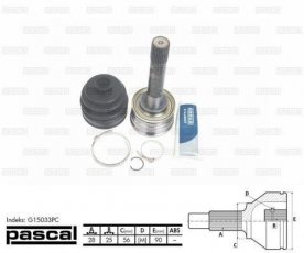 Купити G15033PC PASCAL ШРУС зовнішній Л300 (2.0 4WD, 2.4 4WD, 2.5 TD 4WD), шліци:  28 зовн. 25 вн.