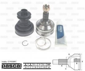 Купить G1P008PC PASCAL ШРУС наружный Peugeot 605 (2.1, 3.0), шлицы:  28 нар. 27 вн. 48 зубцов кольца ABS