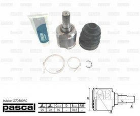 Купити G70500PC PASCAL ШРУС Accent (1.3, 1.5), шліци:  22, 25 зовн.