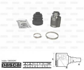 Купити G80302PC PASCAL ШРУС Sephia 1.5 i, шліци:  22, 28 зовн.