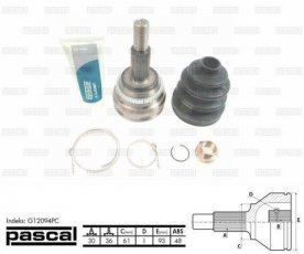 Купить G12094PC PASCAL ШРУС Avensis (2.2 D-4D, 2.2 D-CAT), шлицы:  30 нар. 36 вн. 48 зубцов кольца ABS
