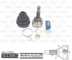 Купити G12083PC PASCAL ШРУС зовнішній Avensis 2.0 D-4D, шліци:  26 зовн. 24 вн. 48 зубців кільця ABS