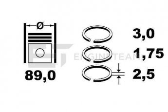 Купити R1008800 ET ENGINETEAM Поршневі кільця Трафік 2 (2.5 dCi, 2.5 dCi 115, 2.5 dCi 145)