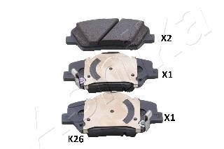 Купить 50-0K-K26 ASHIKA Тормозные колодки передние Ceed (1.0, 1.4, 1.6) 
