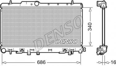 Купить DRM36018 DENSO Радиатор охлаждения двигателя Аутбек 1 2.5