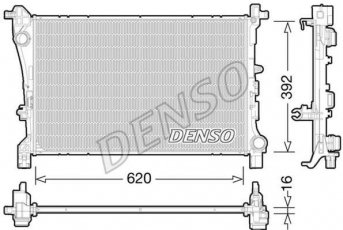 Купити DRM09166 DENSO Радіатор охолодження двигуна Фіат 500 (0.9, 1.3 D Multijet, 1.4)