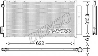 Купить DCN09044 DENSO Радиатор кондиционера Фиат 500 (1.3 D Multijet, 1.4, 1.6 D Multijet)