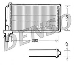Купить DRR01001 DENSO Радиатор печки Альфа Ромео  (2.0, 2.4, 2.5, 3.0, 3.2)