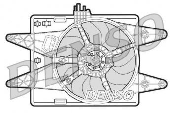 Купить DER09022 DENSO Вентилятор охлаждения Doblo (1.6, 1.6 16V)