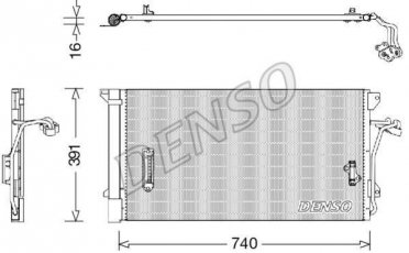 Купить DCN02027 DENSO Радиатор кондиционера Ауди А6 (С5, С6) (3.7, 4.2)