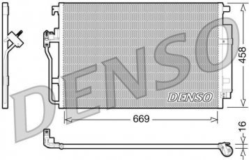 Купити DCN17056 DENSO Радіатор кондиціонера Sprinter 906 (1.8, 2.1, 3.0, 3.5)