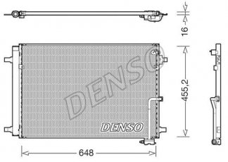 Купить DCN02042 DENSO Радиатор кондиционера Ауди А8 (2.0, 3.0, 4.1, 4.2, 6.3)