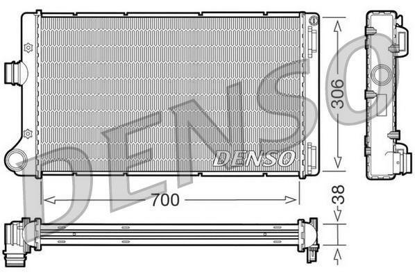 Купить DRM09099 DENSO Радиатор охлаждения двигателя Пунто (1.7, 1.9)