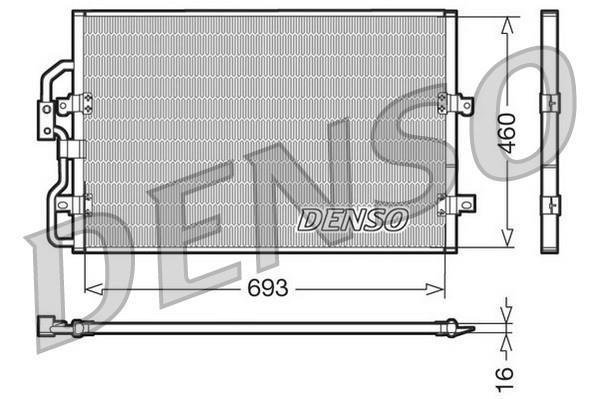 Купити DCN07040 DENSO Радіатор кондиціонера Jumpy (1.6, 1.9, 2.0)