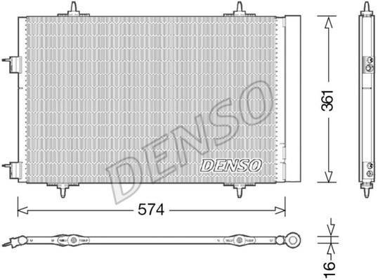 Купить DCN21020 DENSO Радиатор кондиционера Пежо 508 (1.6 HDi, 1.6 THP, 1.6 VTi)
