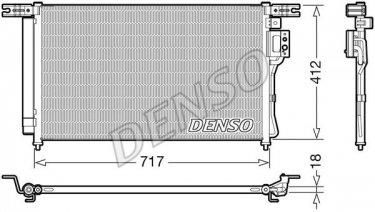 Купити DCN41008 DENSO Радіатор кондиціонера Santa FE (2.2 CRDi, 2.7 V6 GLS)