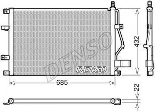 Купити DCN33013 DENSO Радіатор кондиціонера Volvo V70 (2.0, 2.3, 2.4, 2.5)