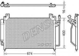 Купити DCN44013 DENSO Радіатор кондиціонера CX-7 (2.2 MZR-CD, 2.3 MZR DISI Turbo)