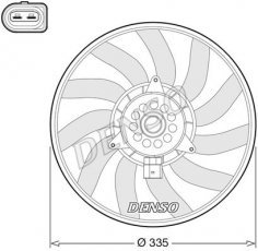 Купить DER02008 DENSO Вентилятор охлаждения Audi Q3 (1.4, 2.0)