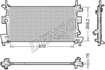 Купить DRM10114 DENSO Радиатор охлаждения двигателя Focus 3 (1.6 LPG, 1.6 Ti)