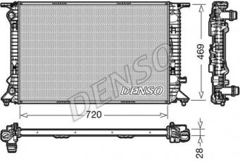 Купити DRM02022 DENSO Радіатор охолодження двигуна Ауді Ку5 (2.0 TDI, 2.0 TDI quattro, 2.0 TFSI quattro)
