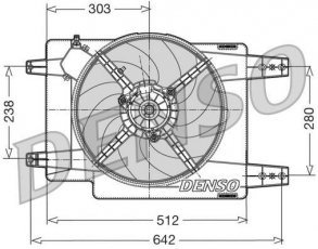Купити DER01011 DENSO Вентилятор охолодження Alfa Romeo 156 (1.6, 1.7, 2.0)