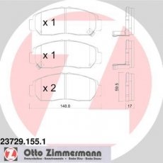 Купити 23729.155.1 Zimmermann Гальмівні колодки передні Легенда (3.5, 3.5 V6 4WD, 3.5 i 24V) с звуковым предупреждением износа