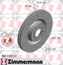 Купить 100.3301.52 Zimmermann Тормозные диски Scirocco (1.4, 2.0)