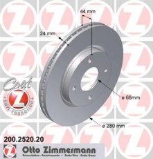 Купить 200.2520.20 Zimmermann Тормозные диски Ниссан