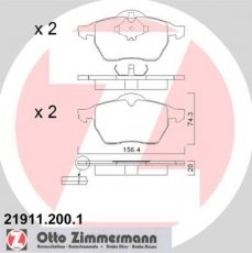 Купить 21911.200.1 Zimmermann Тормозные колодки передние Audi A3 (1.8, 1.9) 