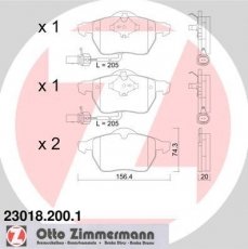 Купить 23018.200.1 Zimmermann Тормозные колодки  Volkswagen с датчиком износа