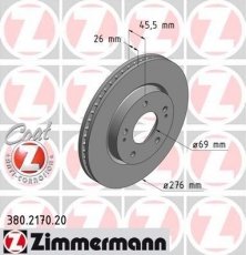 Купити 380.2170.20 Zimmermann Гальмівні диски Lancer (9, X) (1.5, 1.6, 1.8, 2.0)