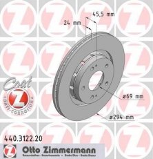 Гальмівний диск 440.3122.20 Zimmermann фото 1
