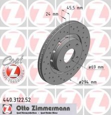 Купити 440.3122.52 Zimmermann Гальмівні диски Аутлендер (1, 2, 3) (2.0, 2.2, 2.3, 2.4, 3.0)