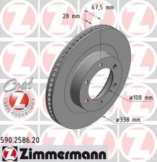 Купить 590.2586.20 Zimmermann Тормозные диски Ленд Крузер (150, Pрадо) (2.7, 2.8, 3.0, 3.4, 4.0)
