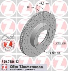 Купить 590.2586.52 Zimmermann Тормозные диски Ленд Крузер (150, Pрадо) (2.7, 2.8, 3.0, 3.4, 4.0)