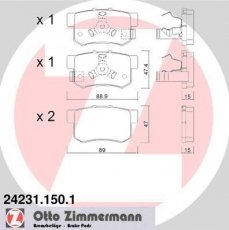 Купить 24231.150.1 Zimmermann Тормозные колодки задние Accord (2.0 i, 2.2 i-DTEC, 2.4 i) с звуковым предупреждением износа